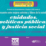  VIII Encuentro entre mujeres activistas y líderes de la sociedad civil "Ciudados, políticas públicas y justicia social"