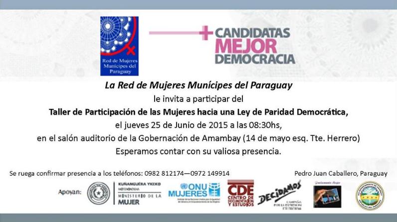 Pedro Juan Caballero / taller “Participación de las mujeres hacia una Ley de Paridad Democrática”