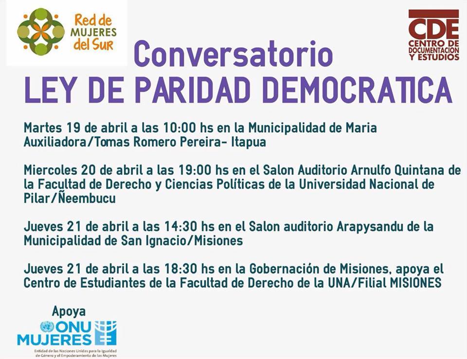 Conversatorio "Ley de paridad democrática" en Pilar, Ñeembucú
