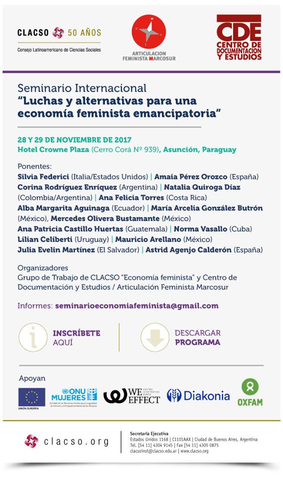 Seminario Internacional "Luchas y alternativas para una economía feminista emancipatoria"